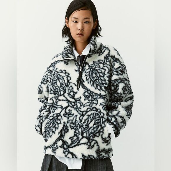 H&M Half-Zip Teddy Jacket - Picture 1 of 7